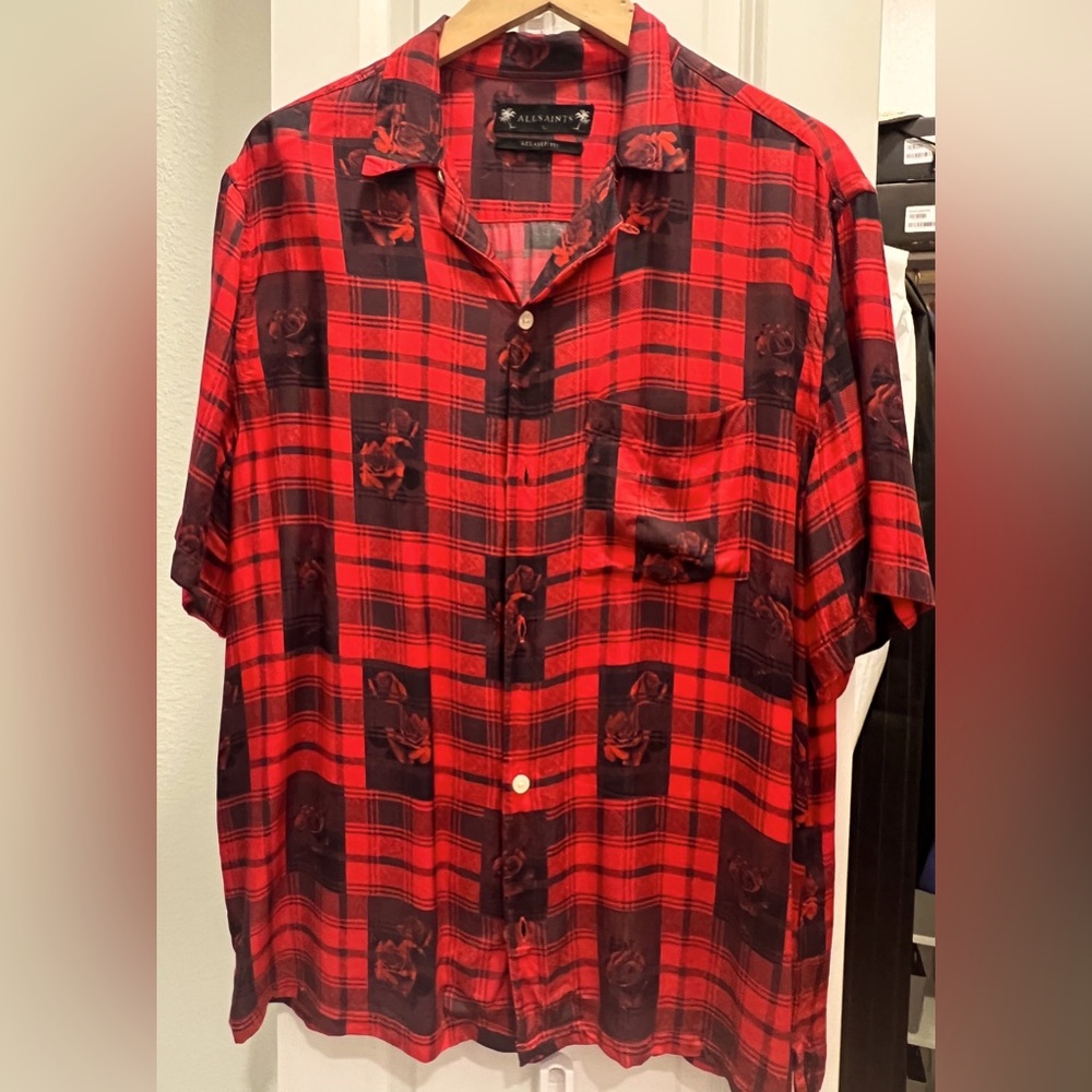 All Saints Men’s Red Rose Relaxed Fit